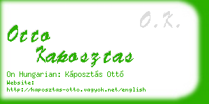 otto kaposztas business card