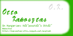 otto kaposztas business card